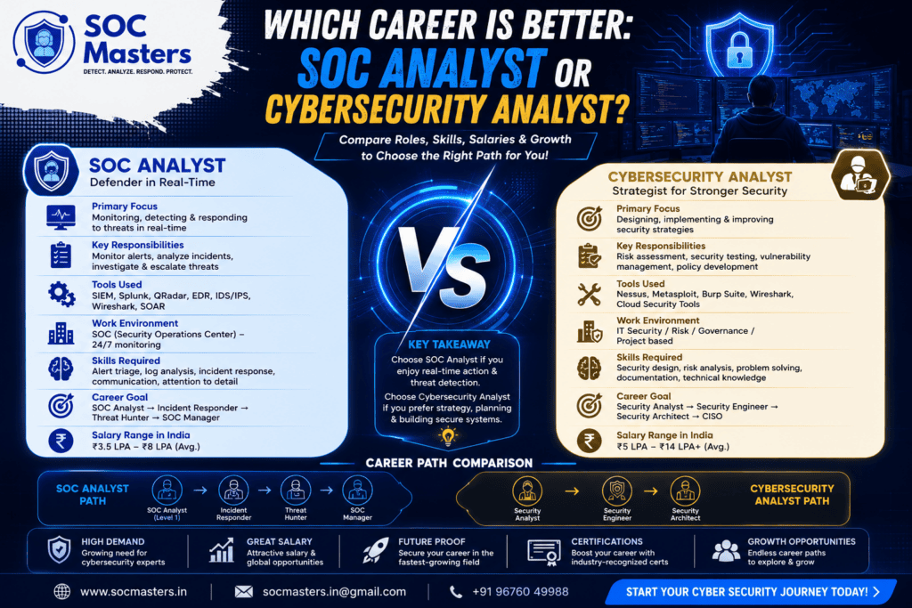 Which Career Is Better: SOC Analyst or Cybersecurity Analyst?